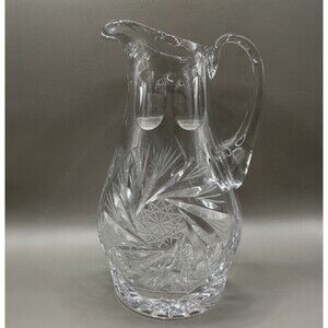 Vintage Cut Crystal Pitcher Eleanor Disconnect 18 oz Clear Glass
